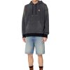 Herren Diesel Sweatshirts | D-Um-Rib Track Denim Hoodie Schwarz/Dunkelgrau