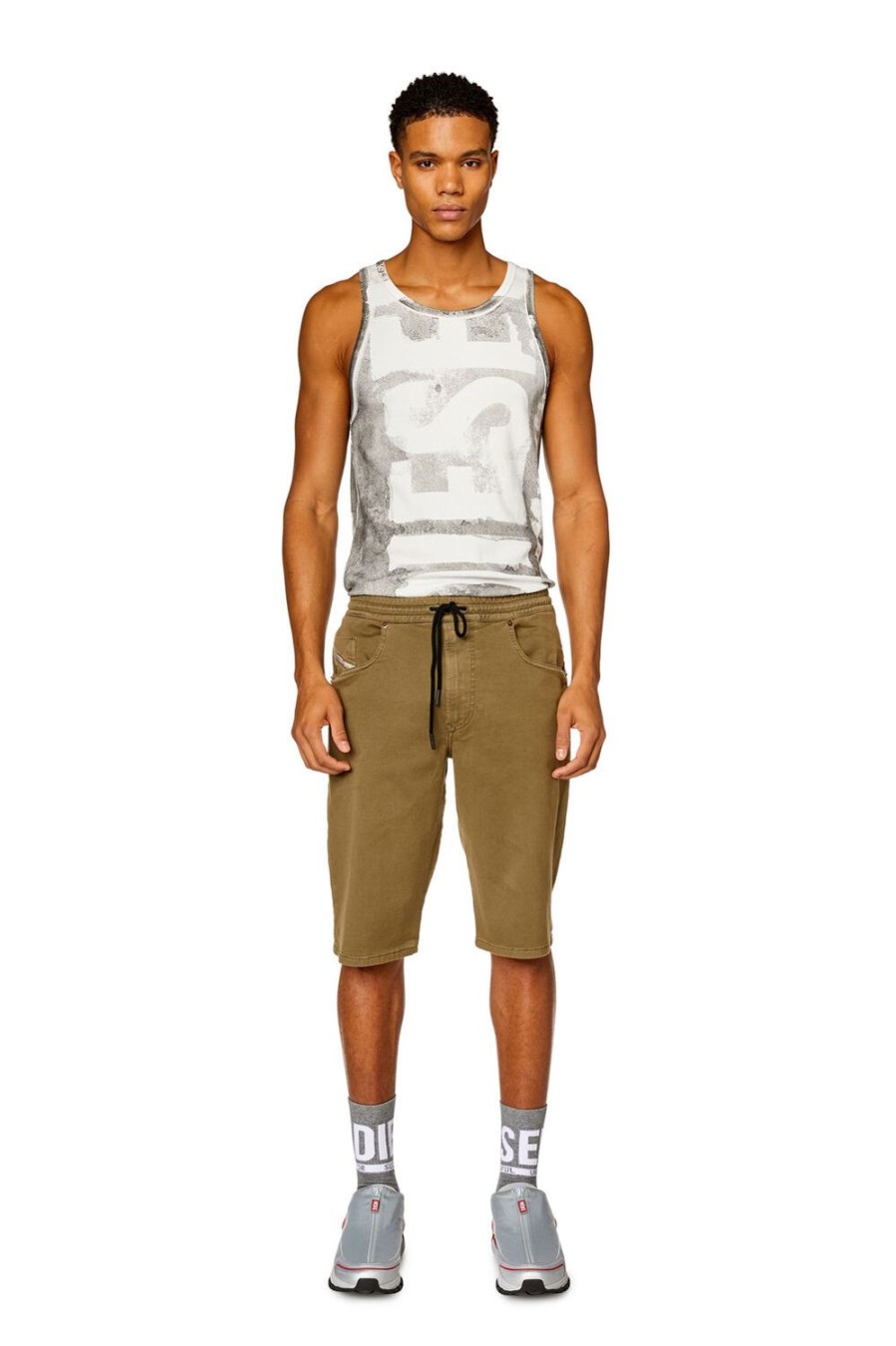 Herren Diesel Hosen Und Shorts | 2033 D-Krooley-Short Jogg Armeegrun