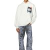 Herren Diesel Sweatshirts | S-Nabel-Hood-Face Weis