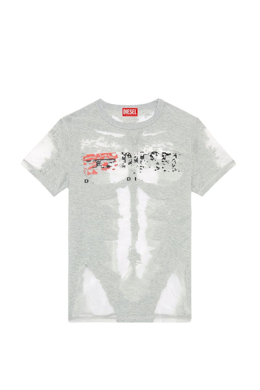 Herren Diesel T-Shirts | T-Erme Grau