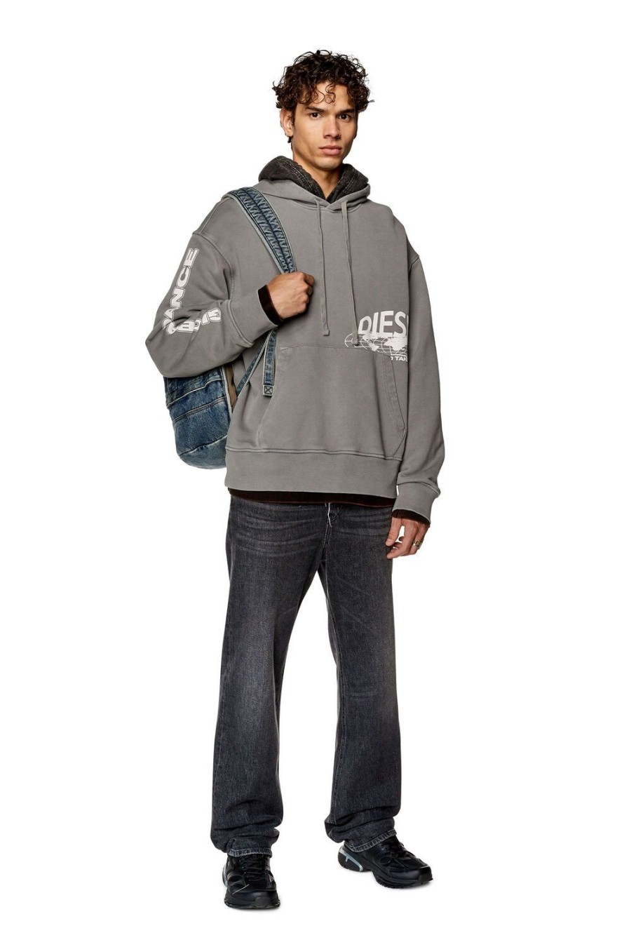 Herren Diesel Sweatshirts | S-Macs-Hood-L1 Grau