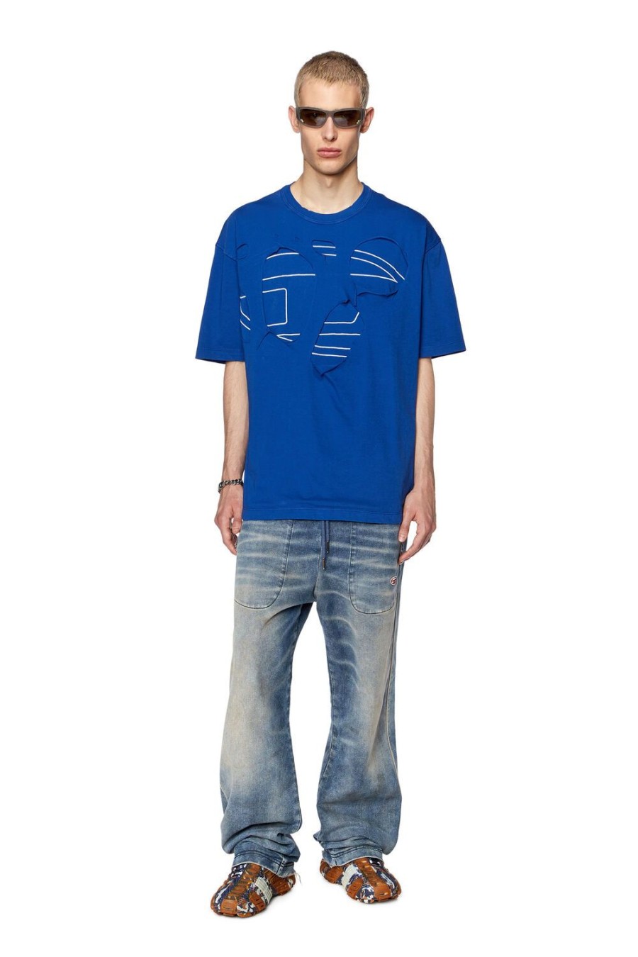 Herren Diesel T-Shirts | T-Strapoval Blau