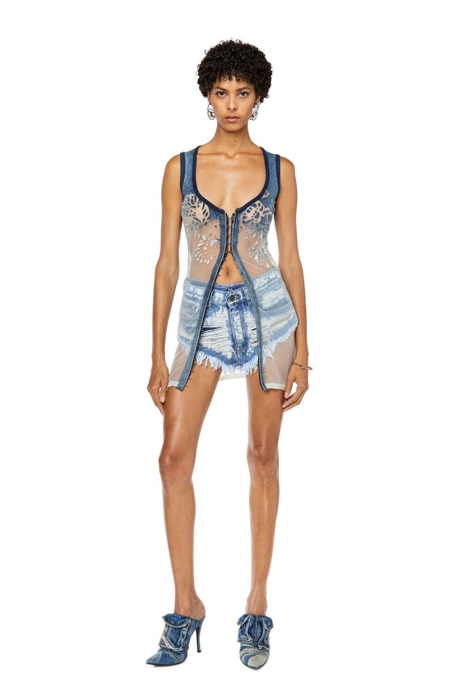 Damen Diesel Hosen Und Shorts | De-Nalur Hellblau