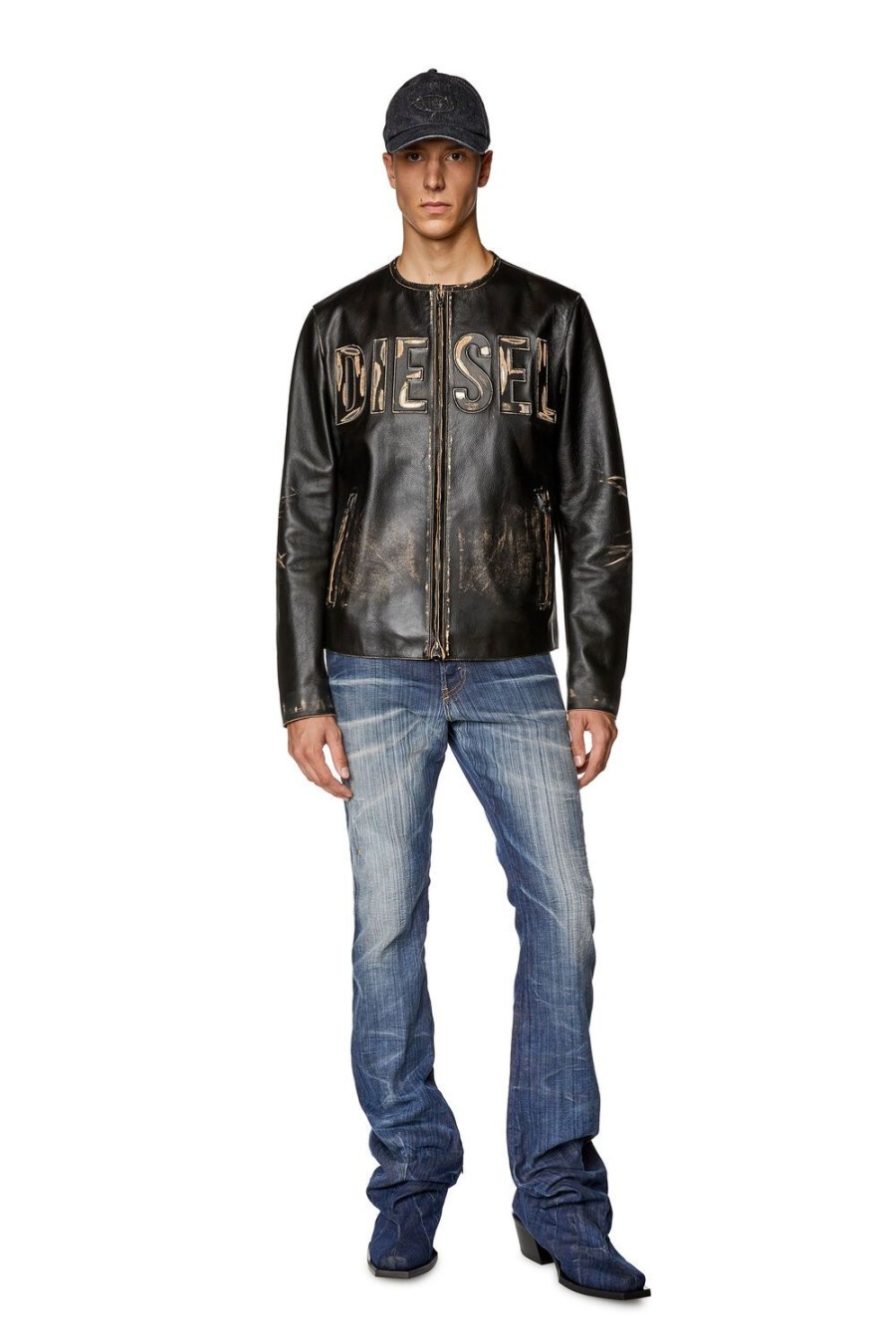 Herren Diesel Jacken | L-Met Schwarz