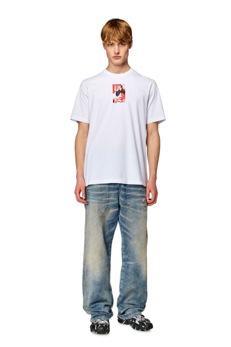 Herren Diesel T-Shirts | T-Just-N11 Weis