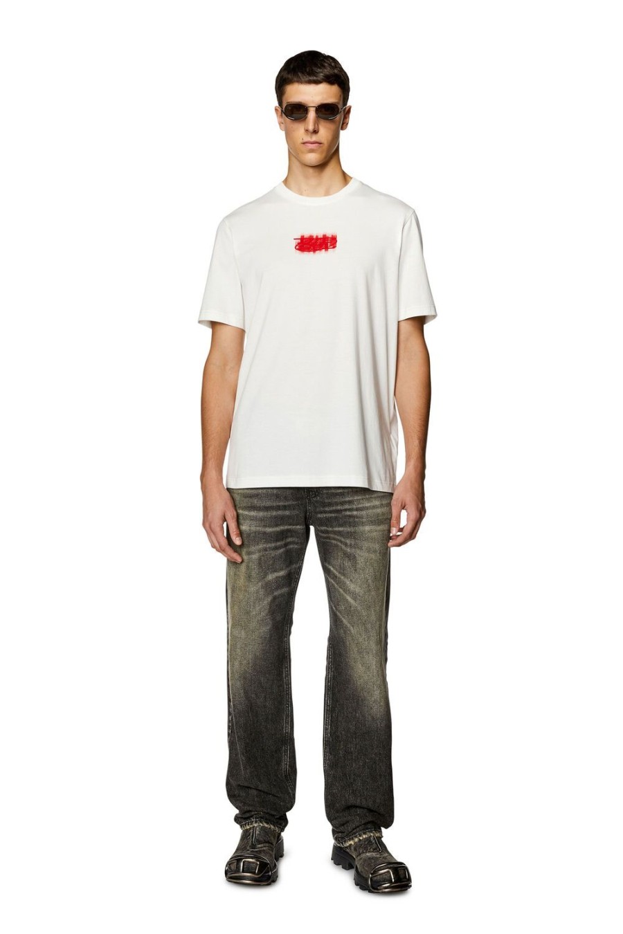 Herren Diesel T-Shirts | T-Just-N4 Weis