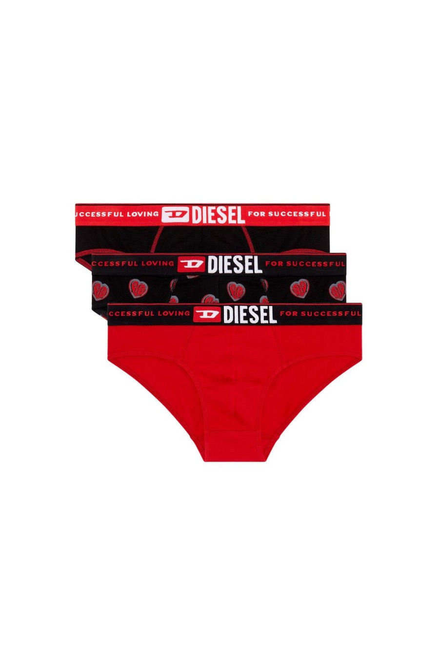 Herren Diesel Unterwasche | Umbr-Andrethreepack Rot/Schwarz