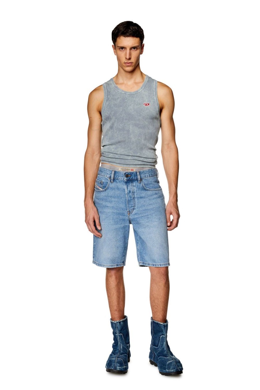 Herren Diesel Hosen Und Shorts | Regular-Short Hellblau