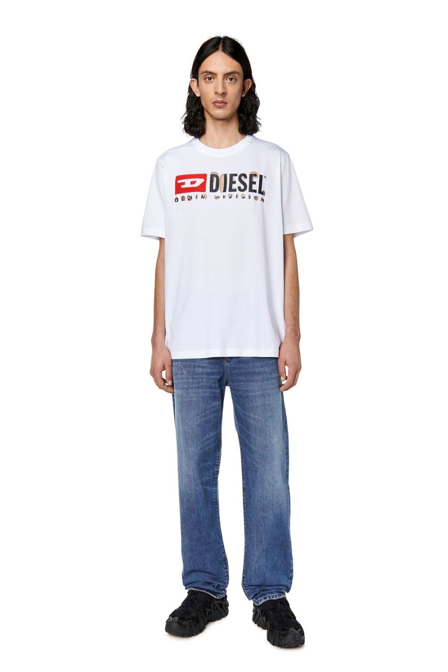 Herren Diesel T-Shirts | T-Just-Divstroyed Weis