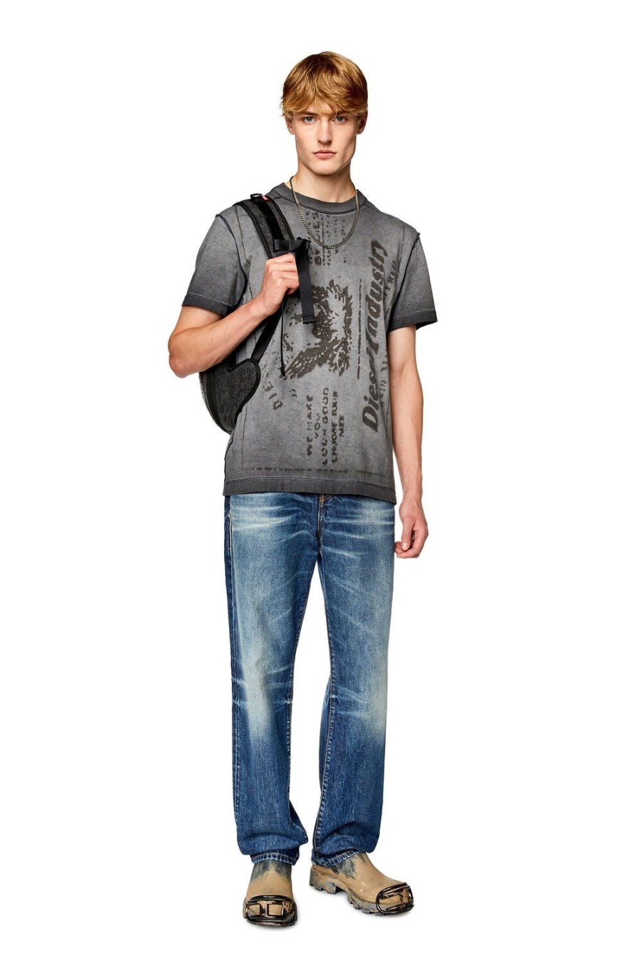 Herren Diesel T-Shirts | T-Diegor-L2 Dunkelgrau