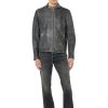 Herren Diesel Jacken | L-Metal-Treat Schwarz