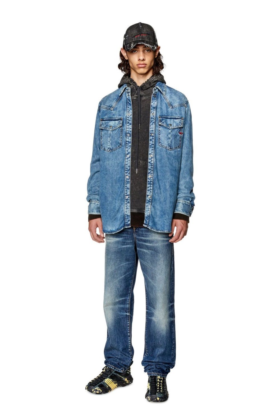 Herren Diesel Hemden | D-Ocean Mittelblau