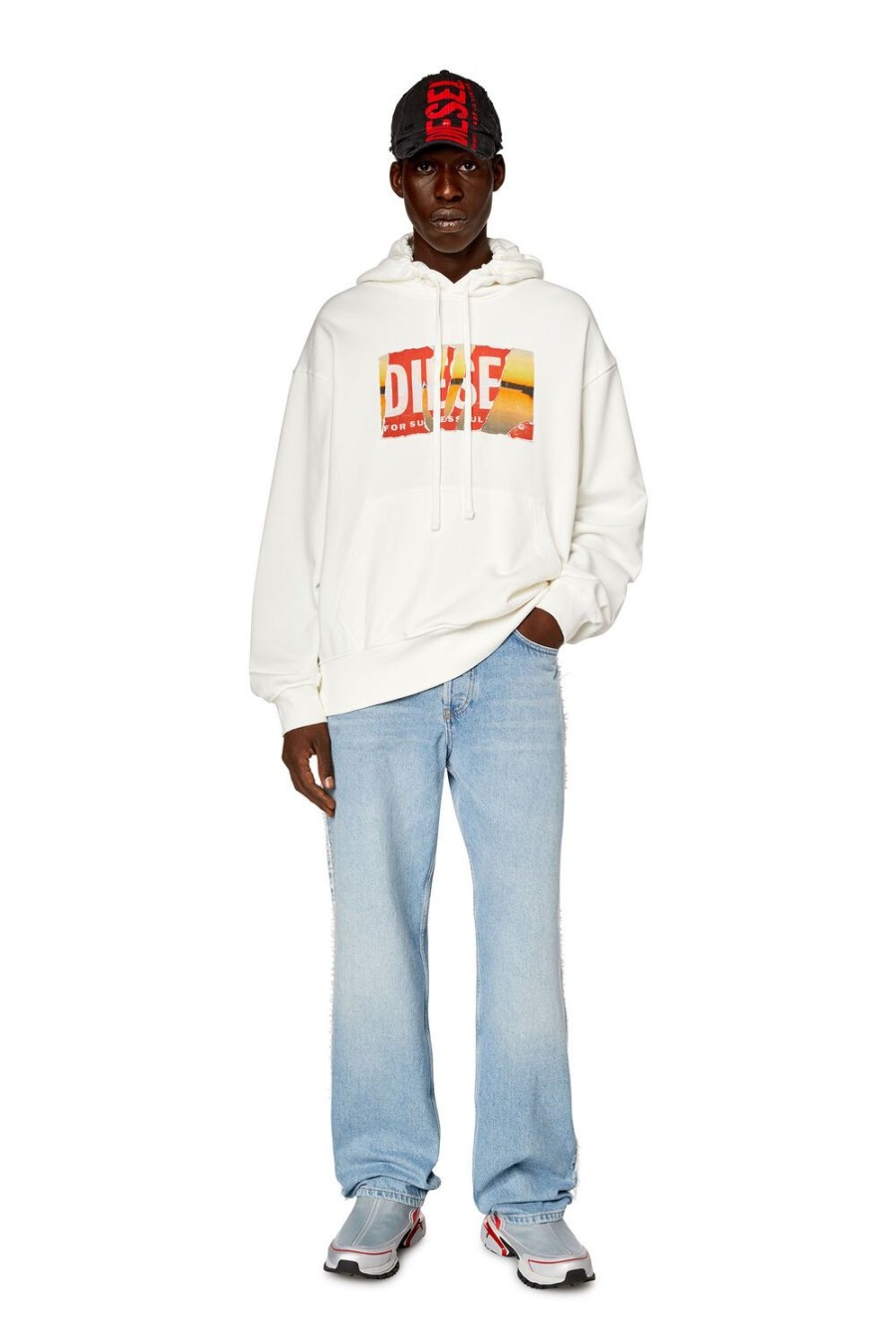 Herren Diesel Sweatshirts | S-Macs-Hood-Poff-L1 Weis