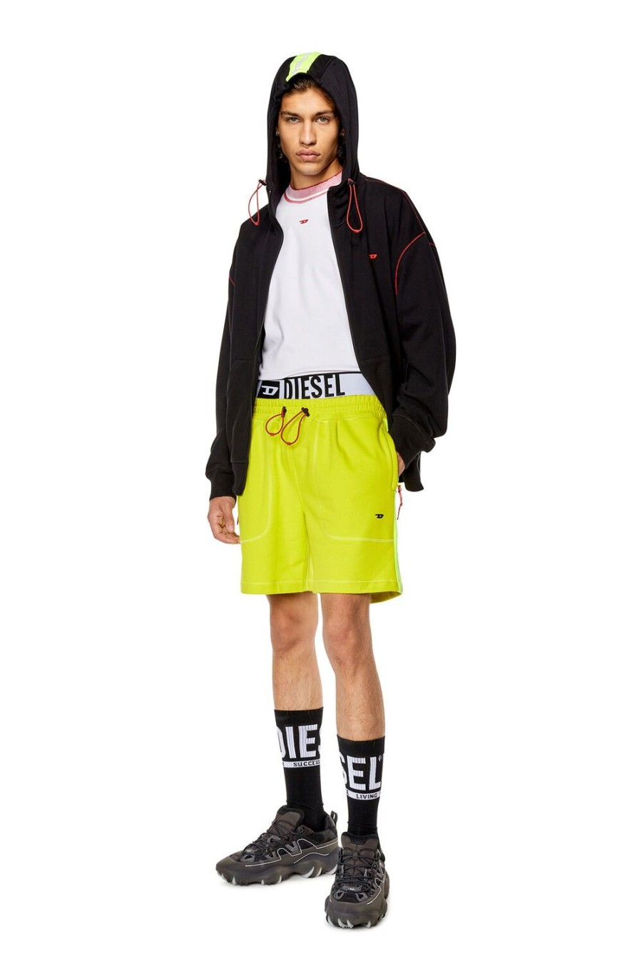 Herren Diesel Hosen Und Shorts | Amst-Davos-Ht23 Schwarz/Gelb