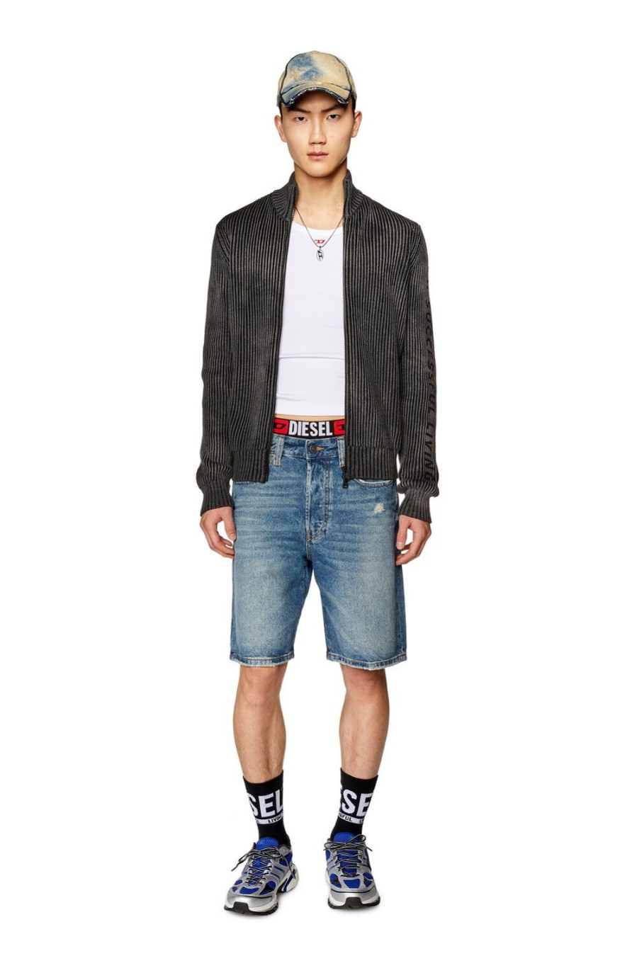 Herren Diesel Hosen Und Shorts | Regular-Short Mittelblau