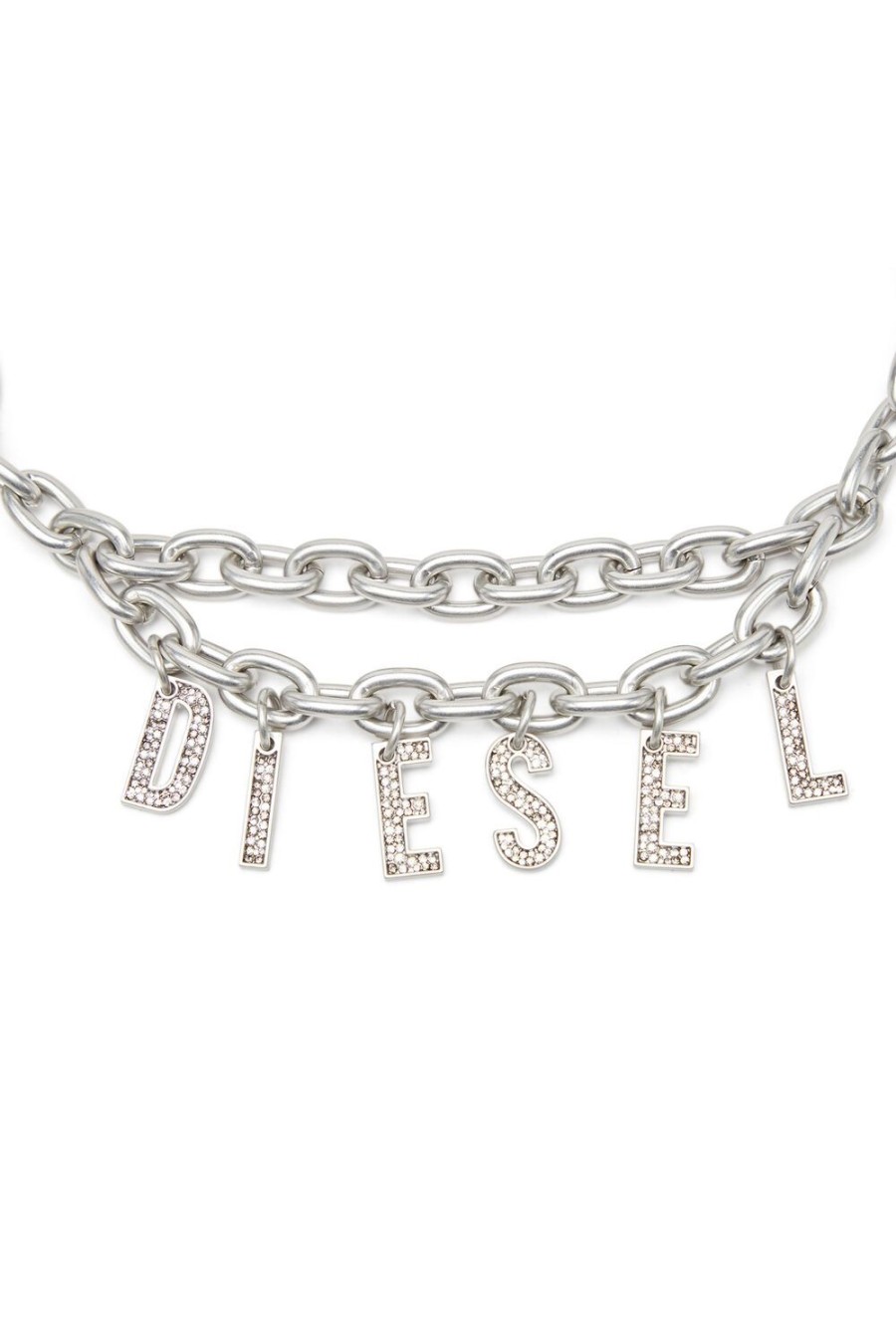 Damen Diesel Gurtel | B-Charm Chain Silber