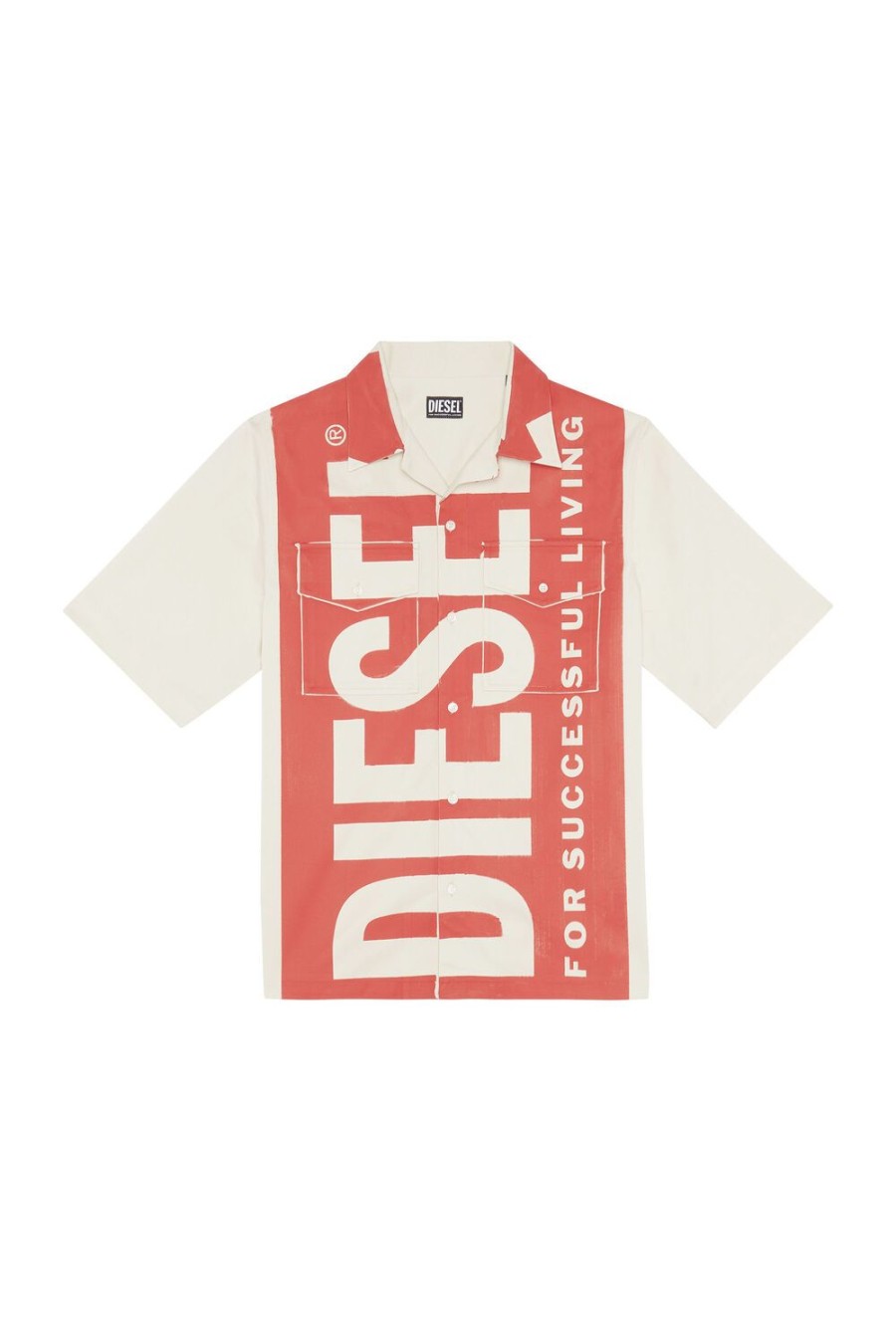 Herren Diesel Hemden | S-Mac-22 Weiss/Rot