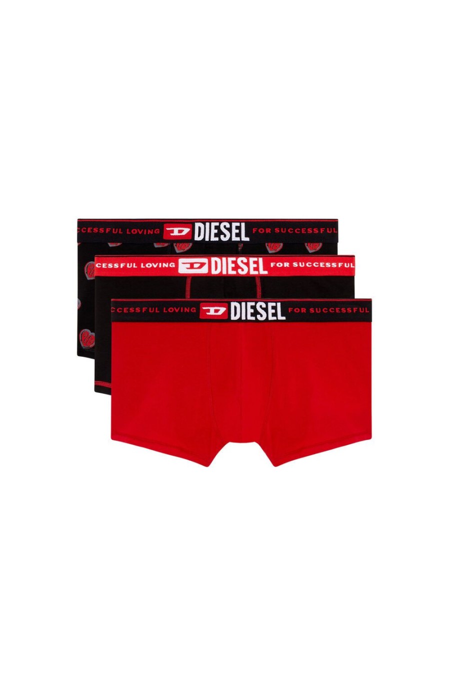 Herren Diesel Unterwasche | Umbx-Damienthreepack Schwarz/Rot