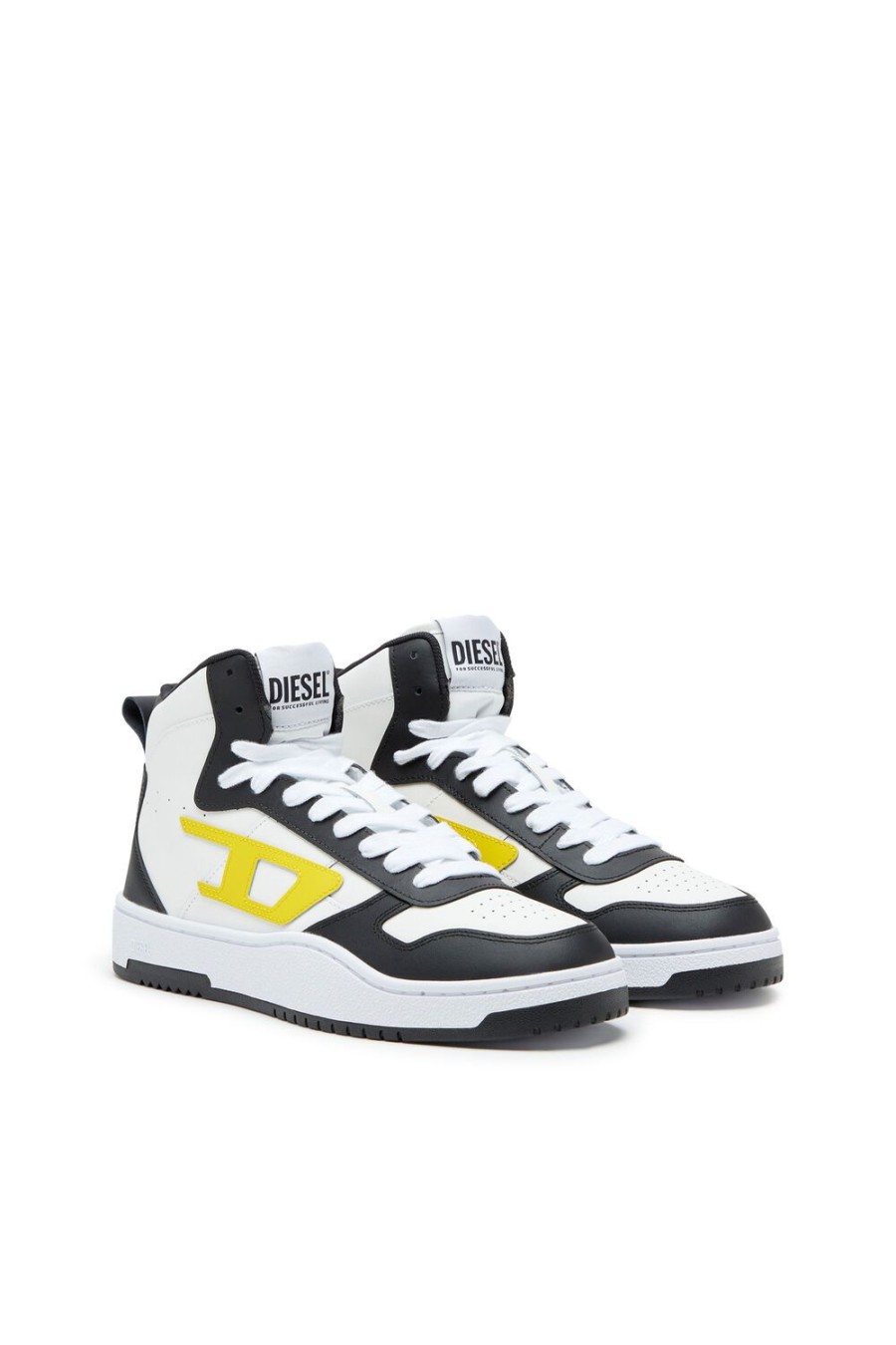 Herren Diesel Sneakers | S-Ukiyo V2 Mid Weiss/Gelb