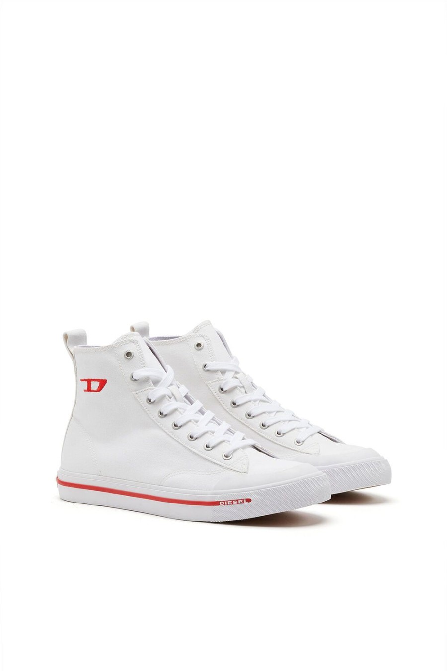 Herren Diesel Sneakers | S-Athos Mid Weiss/Rot