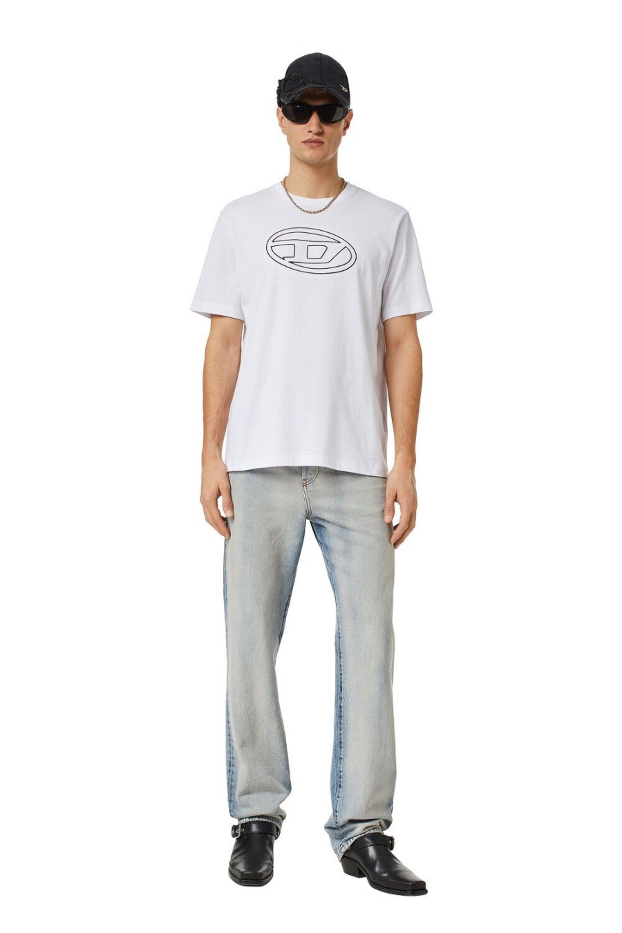 Herren Diesel T-Shirts | T-Just-Bigoval Weis